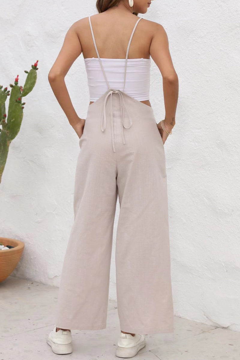 Mono holgado informal de uso diario, sencillo, liso, con cuello en U y frenillo (4 colores)