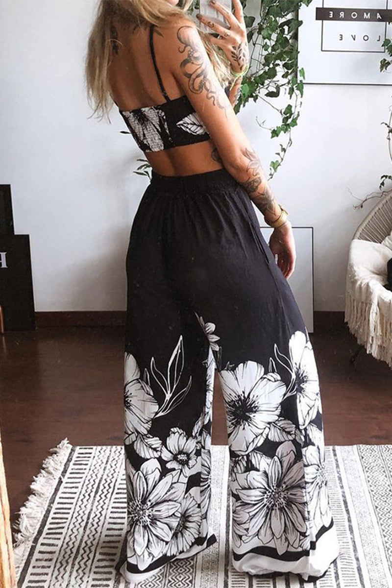 Conjunto de dos piezas con cuello en V, sin mangas y estampado universitario sexy (5 colores)