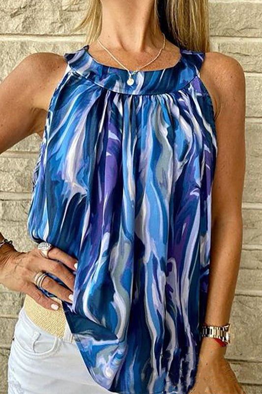 Tops casuales de cuello redondo con estampado universitario de patchwork (3 colores)