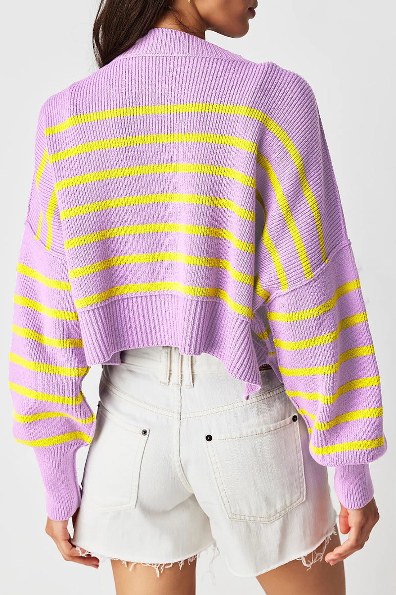 Tops casuales de cuello redondo con parches sólidos