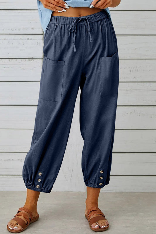 Casual Solid Patchwork Regular High Waist Conventional Solid Color Trousers(10 Colors)