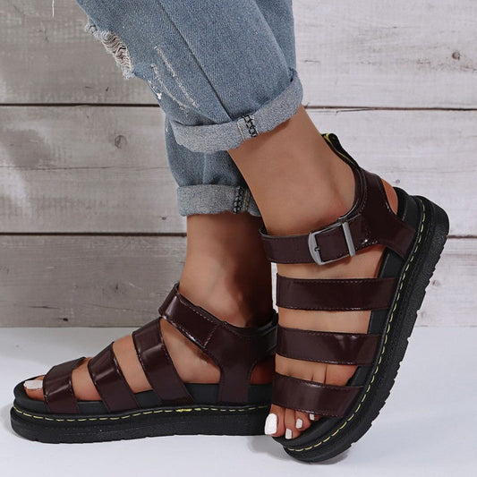 Zapatos casuales de patchwork de color sólido, redondos y cómodos para exteriores