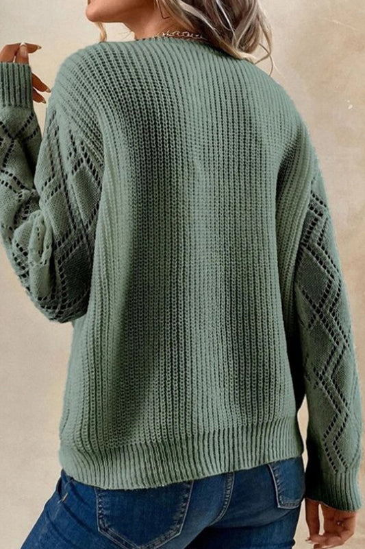 Tops casuales de encaje liso con cuello en V