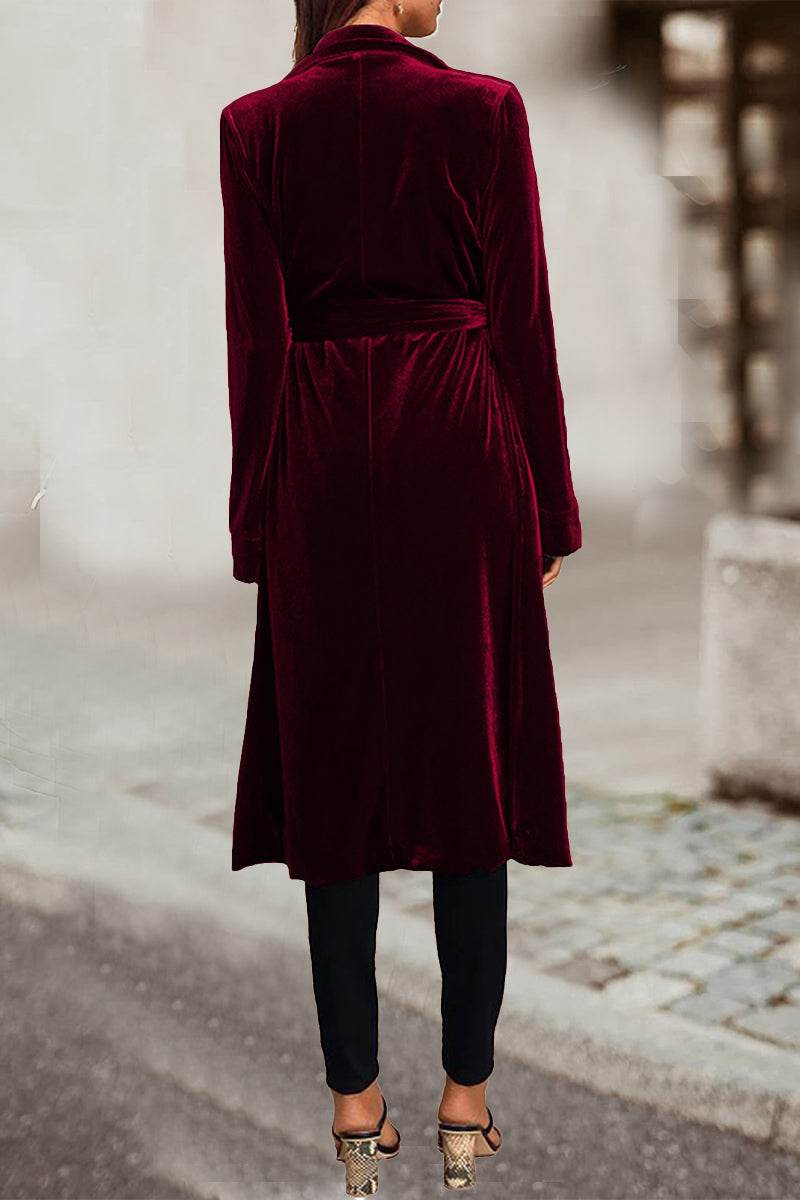 Elegante abrigo de estilo británico con cuello vuelto y bolsillos lisos (4 colores)