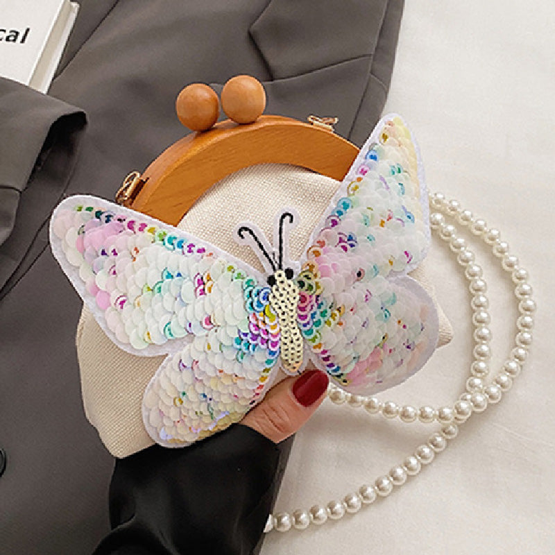 Casual Patchwork Butterfly Sequins Pearl Bags