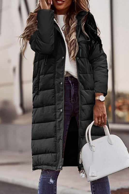 Cárdigan informal liso con cuello y capucha