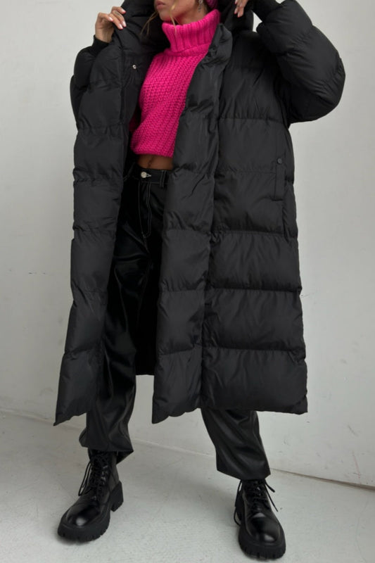 Cárdigan informal liso con cuello y capucha