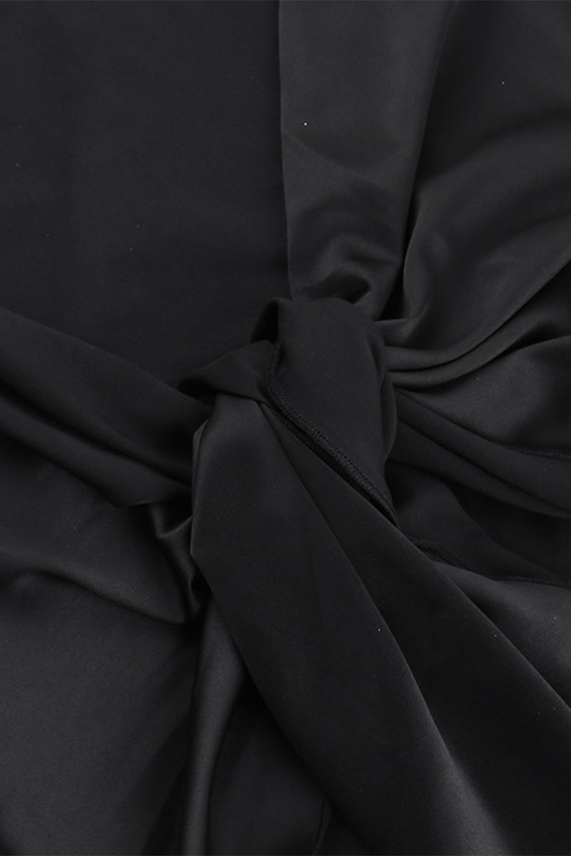 Vestidos de noche formales sexys de malla sólida con cuello oblicuo