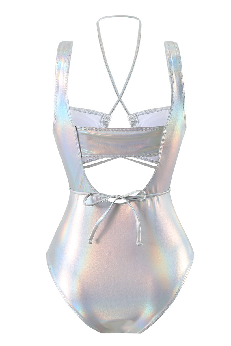 Traje de baño sexy de un solo hombro con espalda descubierta y frenillo ahuecado (con relleno)