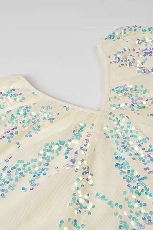 Sexy Celebrities Solid Color Sequins V Neck One Step Skirt Dresses