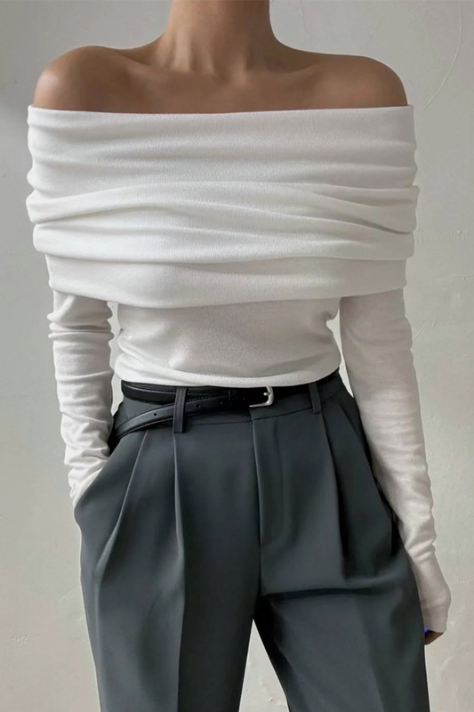 Suéteres sexys fruncidos con hombros descubiertos (5 colores)