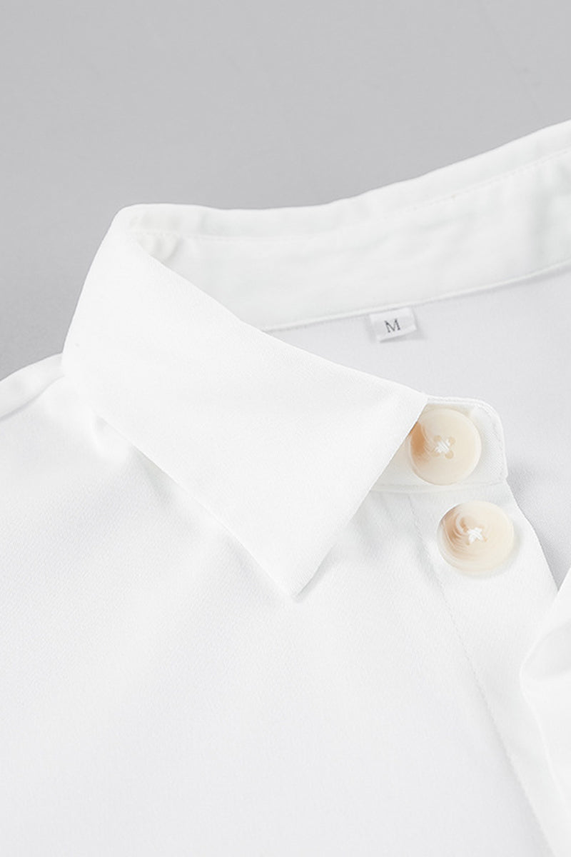 Mono holgado informal de diario con botones y cinturón y cuello vuelto