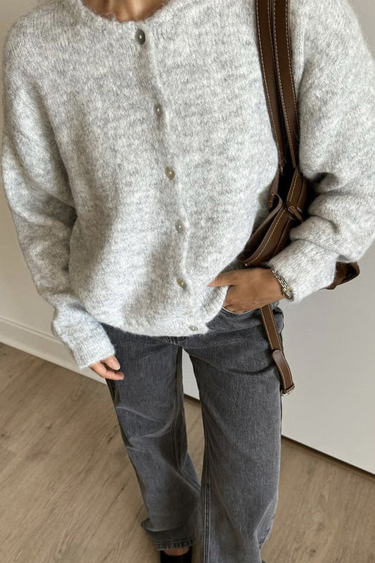 Casual Buttons O Neck Outerwear(5 Colors)