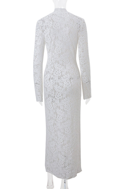 Sexy Lace See-Through Strap Design V Neck Lace Dress Dresses