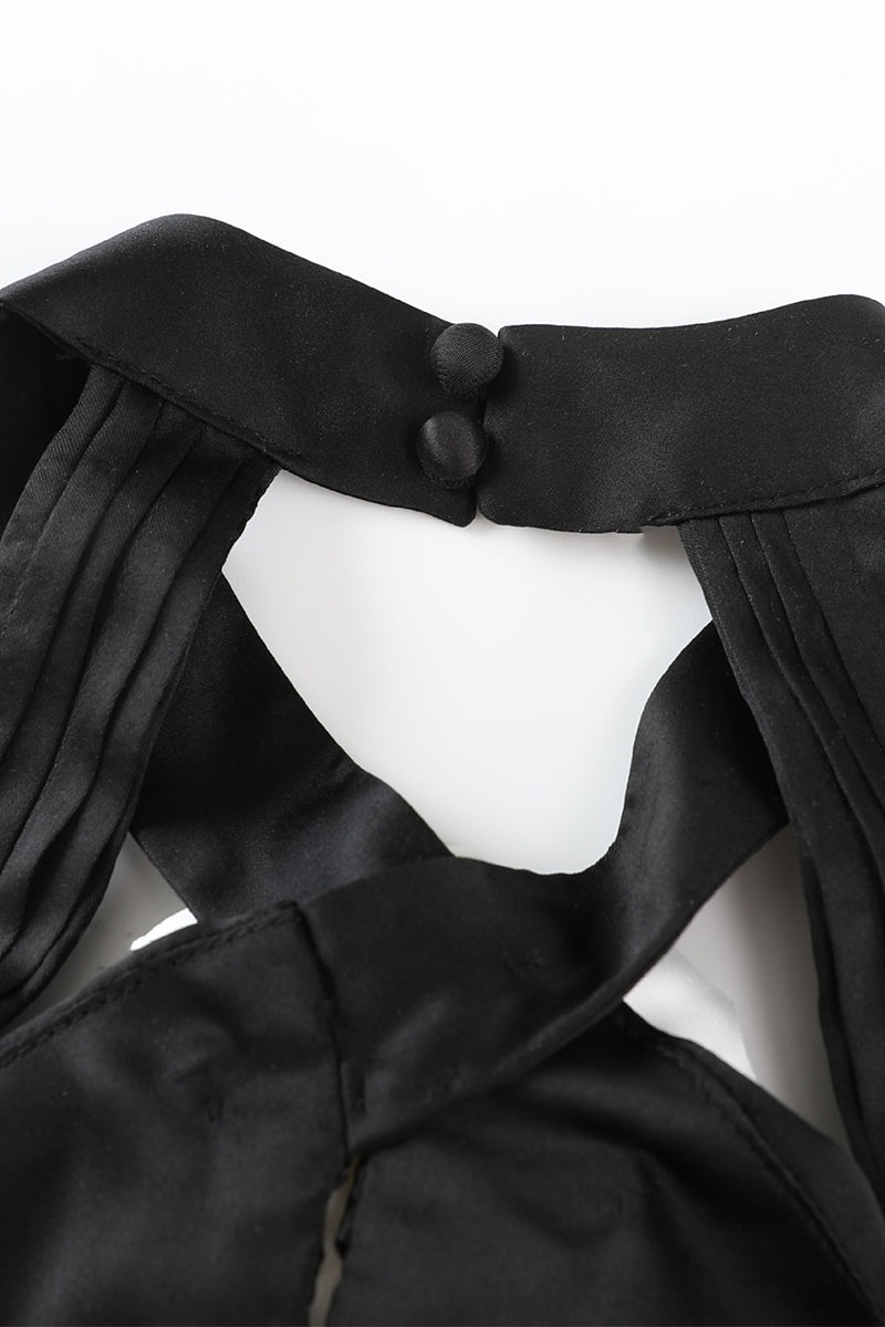 Sexy Backless Flower Shape Halter Long Dresses