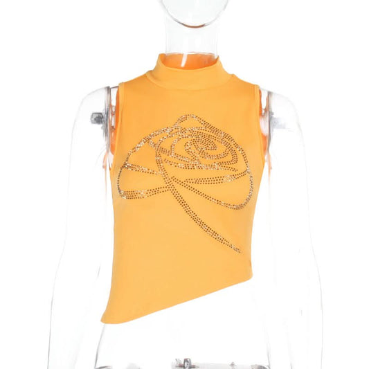 High neck sleeveless beaded top | Festival Outfits Women