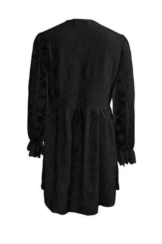 Casual Hook Flower Buttons V Neck A Line Dresses