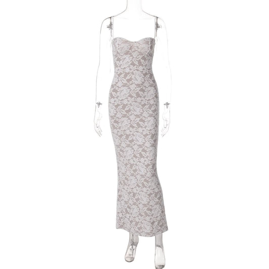 Sweetheart neck lace slit cami maxi dress | Festival Outfits Women