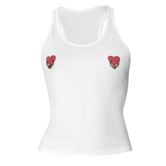 U neck sweetheart print o ring tank top | Festival Outfits Women