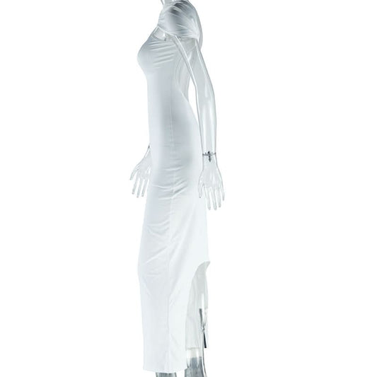 O ring ruched backless maxi dress | Festival Outfits Women