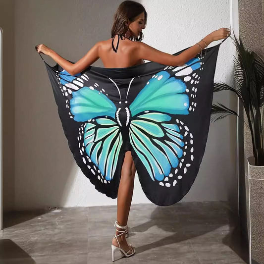 Butterfly pattern mesh 2-way cami midi dress | Festival Outfits Women