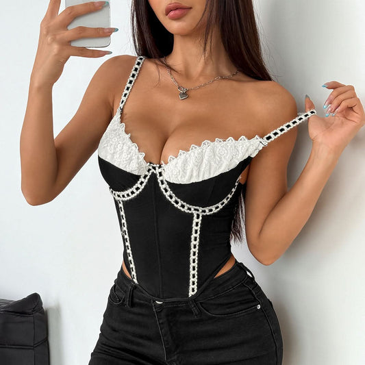 Lace hem corset cami top | Festival Outfits Women