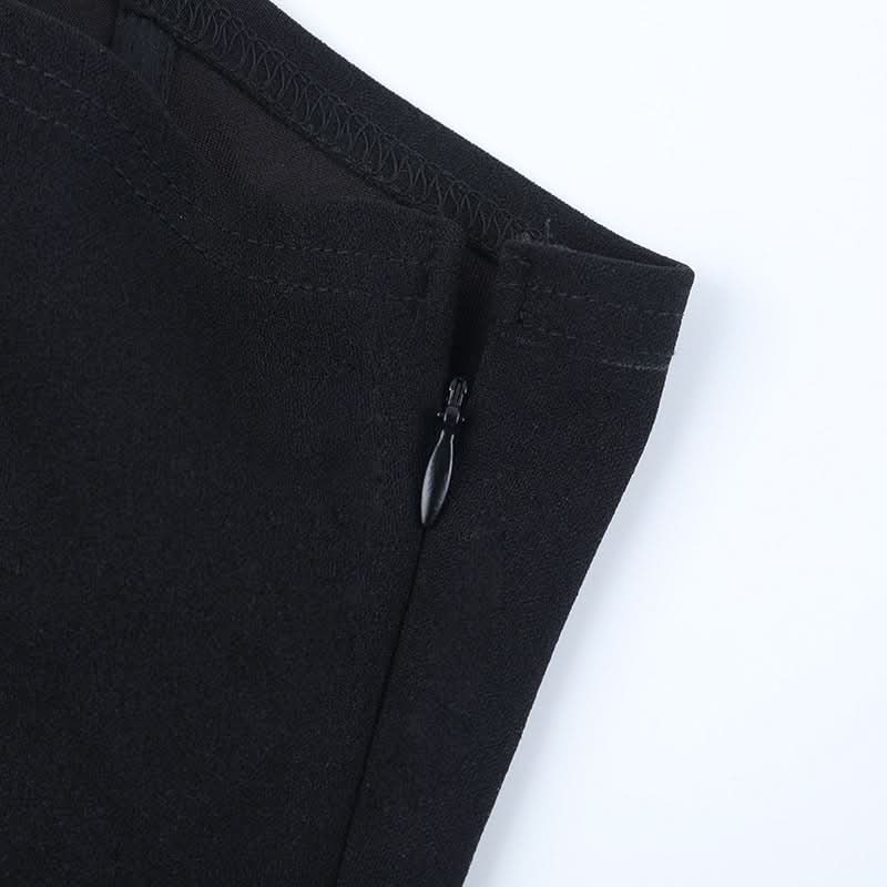 Lace hem off shoulder ribbon zip-up tube top | Festival Outfits Women