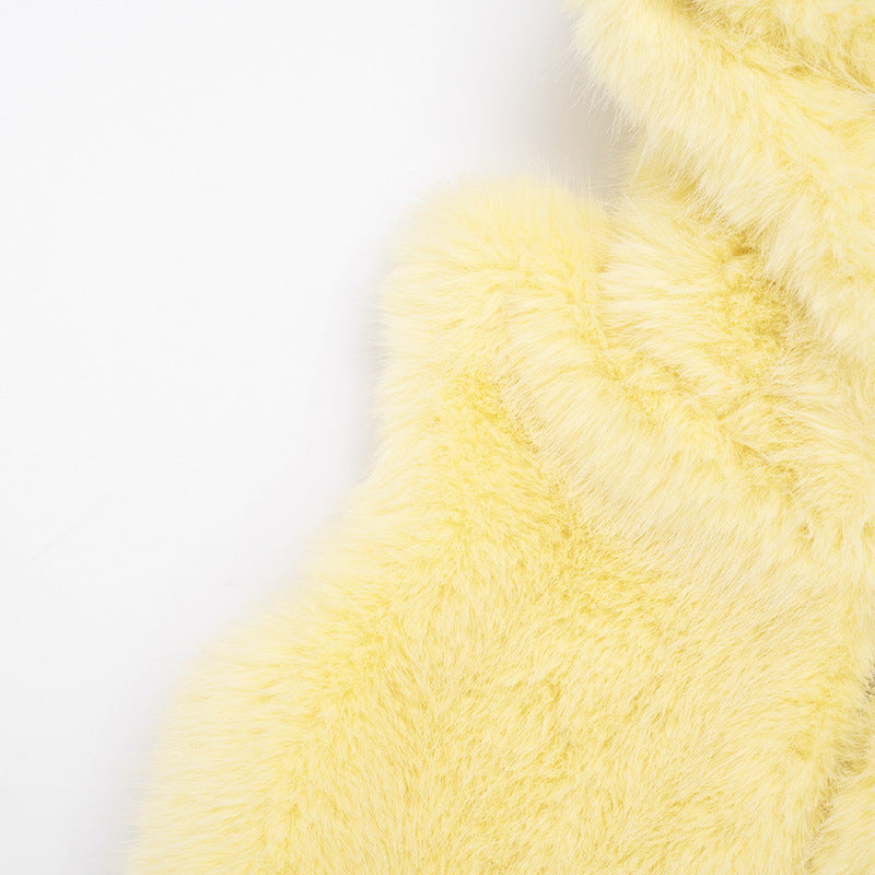 Hoodie sleeveless zip-up fluffy top | Festival Outfits Women