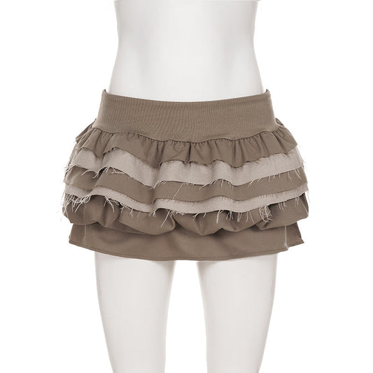 Ruched raw hem A line mini skirt | Festival Outfits Women