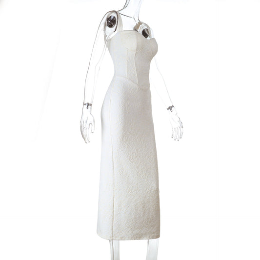 V neck slit zip-up cami maxi dress | Festival Outfits Women
