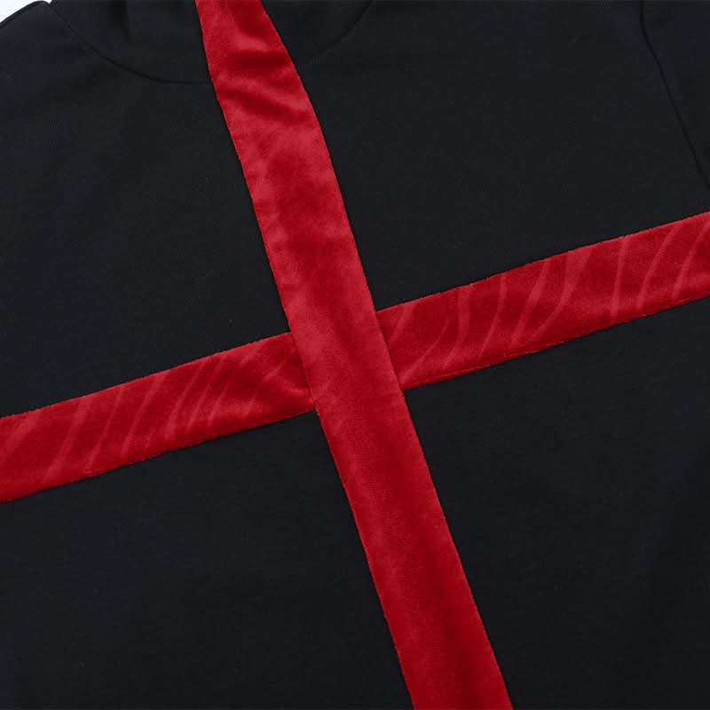 High neck cross pattern long sleeve top | Festival Outfits Women
