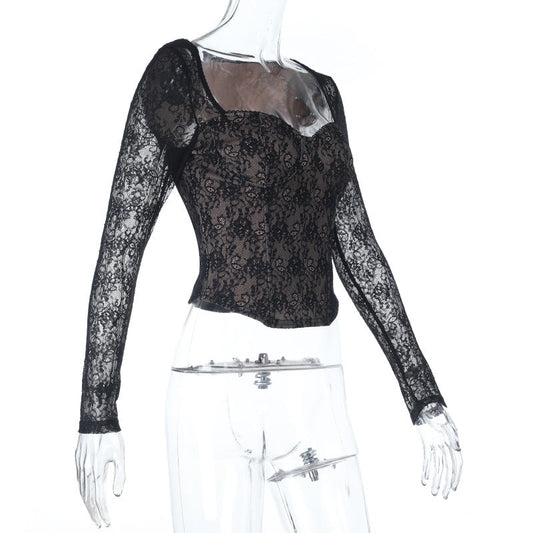 Long sleeve lace corset zip-up top | Festival Outfits Women