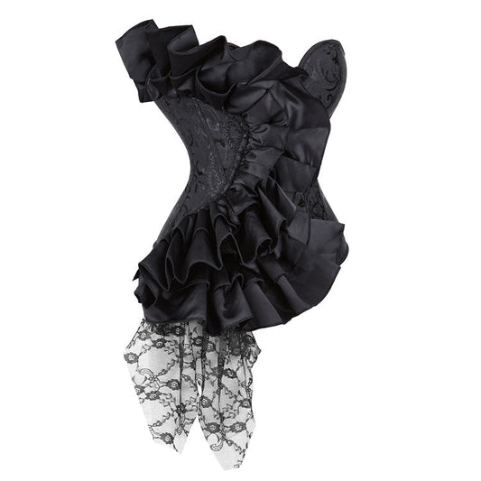 Sweetheart neck ruffle lace up corset top | Festival Outfits Women