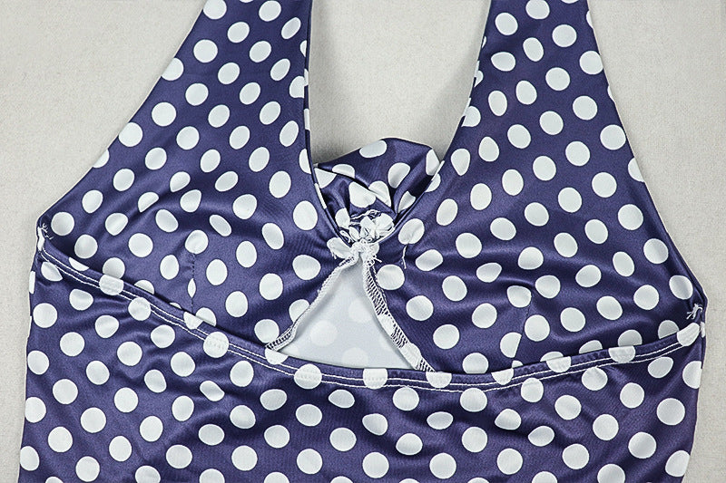 Halter flower applique polka dot pant set | Festival Outfits Women