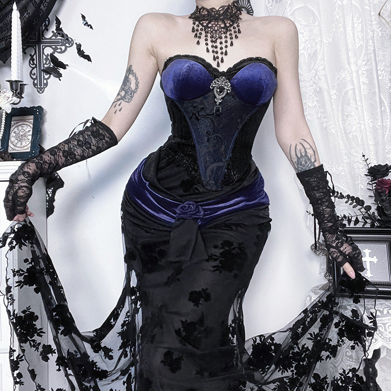 Sweetheart neck corset lace hem top | Festival Outfits Women