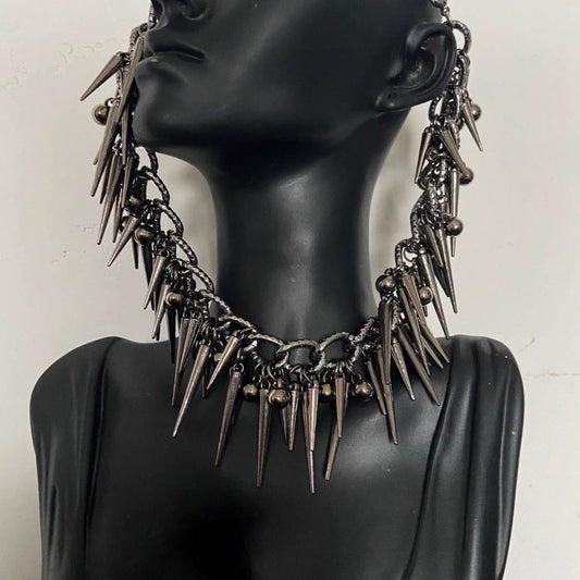 Rivet pendant leopard print necklace | Festival Outfits Women