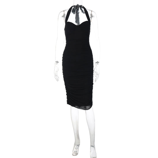 Ruched self tie ruched backless midi dress | Festival Outfits Women