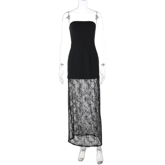 Lace backless tube maxi skirt set | Festival Outfits Women