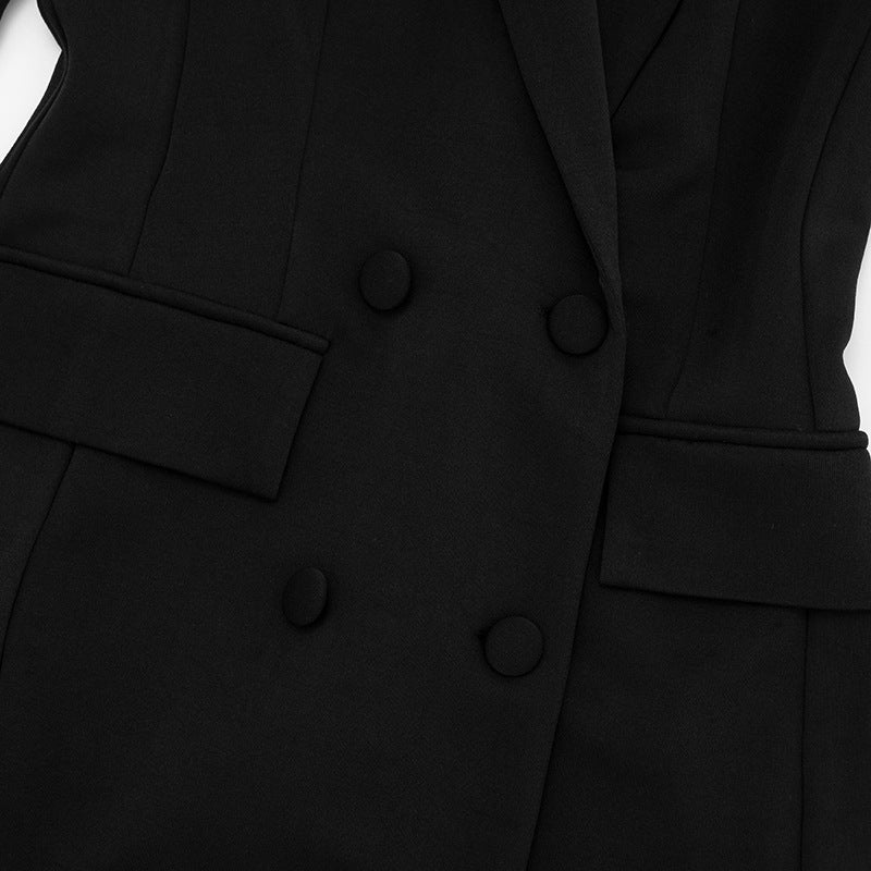 Long sleeve turnover collar solid mini dress | Festival Outfits Women