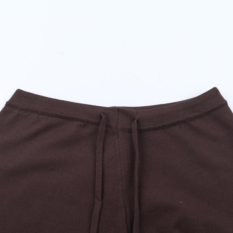 Long sleeve v neck self tie drawstring pant set | Festival Outfits Women