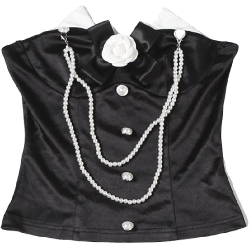 Flower applique beaded tube top | Festival Outfits Women