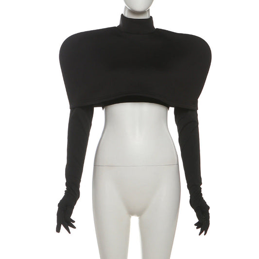 High neck 2 piece solid crop top | Festival Outfits Women