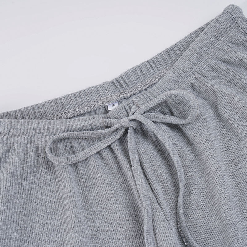 Long sleeve crewneck button self tie pant set | Festival Outfits Women
