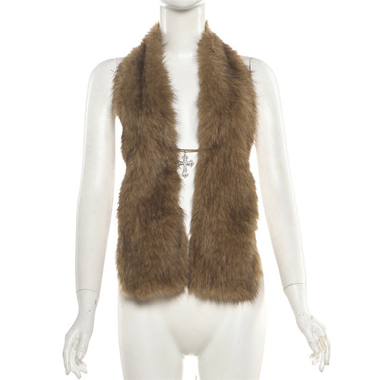 Halter self tie fluffy backless top | Festival Outfits Women