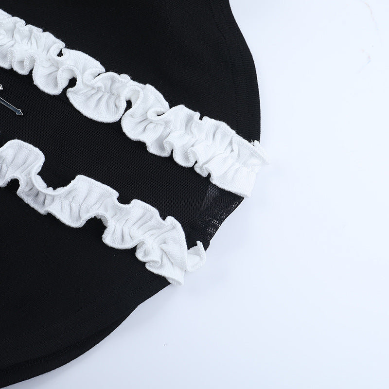 Halter long sleeve ruffle top | Festival Outfits Women