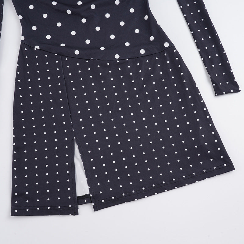 Polka dot slit v neck cami mini dress | Festival Outfits Women