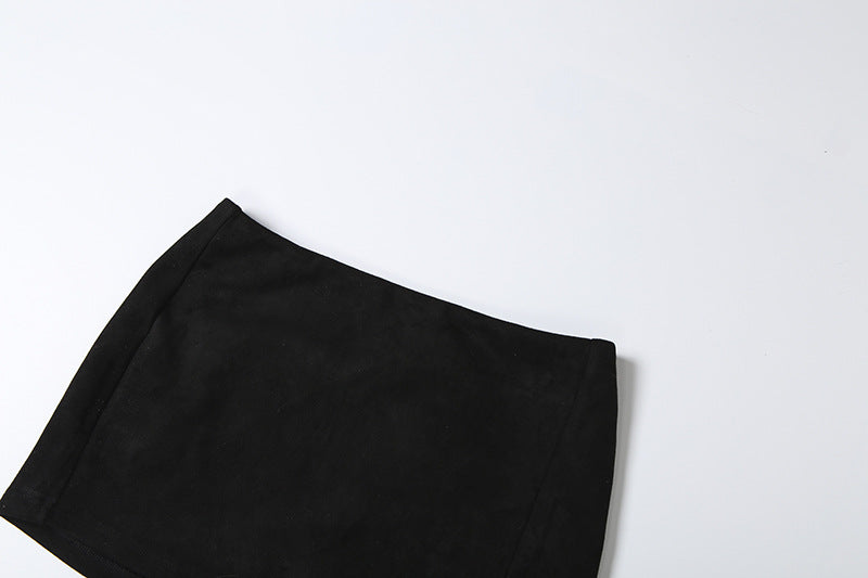Fluffy slit buckle mini skirt | Festival Outfits Women