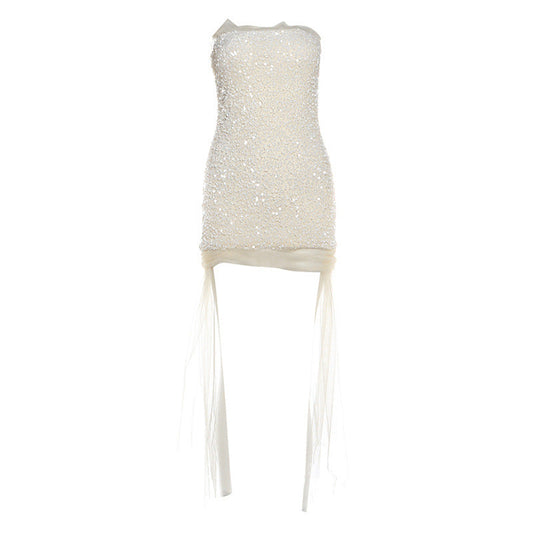 Glitter mesh tube mini dress | Festival Outfits Women