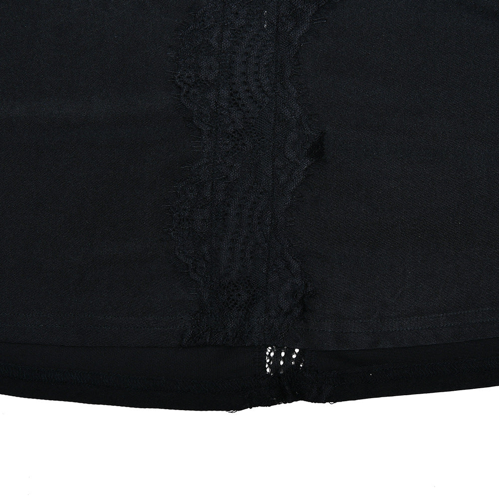 Lace hem v neck backless solid cami maxi dress | Festival Outfits Women