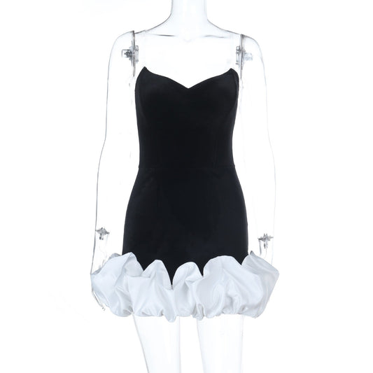 Ruched v neck zip-up backless cami mini dress | Festival Outfits Women